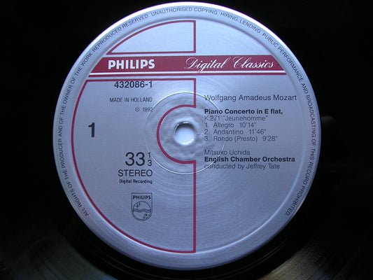 MOZART: PIANO CONCERTOS Nos. 8 & 9 UCHIDA / ENGLISH CHAMBER ORCHESTRA / TATE 432 086