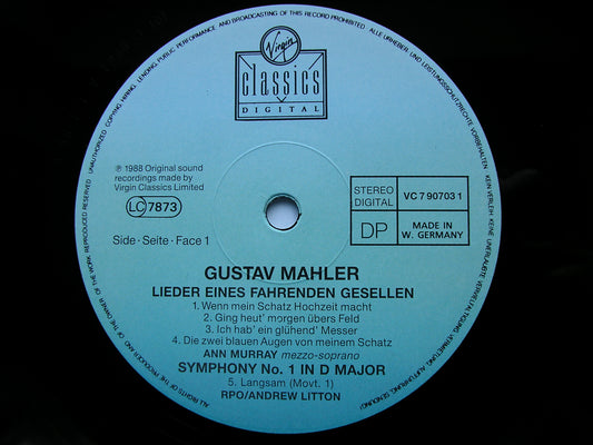 MAHLER: SYMPHONY No. 1 / LIEDER EINES FAHRENDEN GESELLEN MURRAY / ROYAL PHILHARMONIC / LITTON VC 7 90703