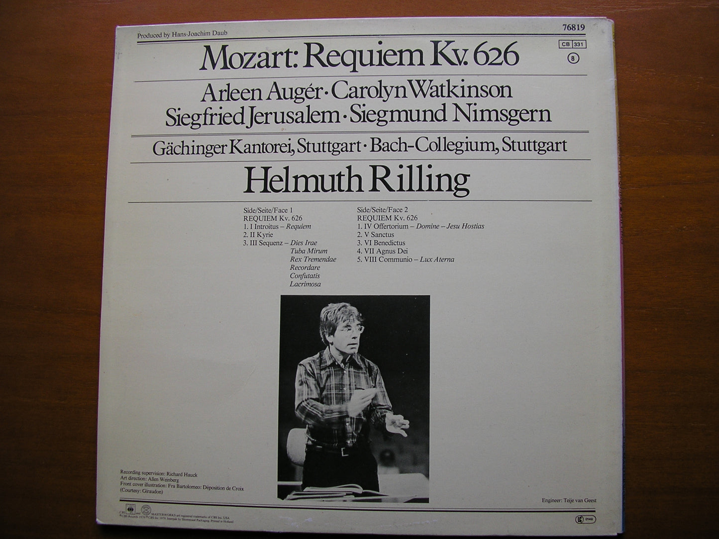 MOZART: REQUIEM SOLOISTS / RILLING / CHOIR / BACH COLLEGIUM STUTTGART / RILLING 76819