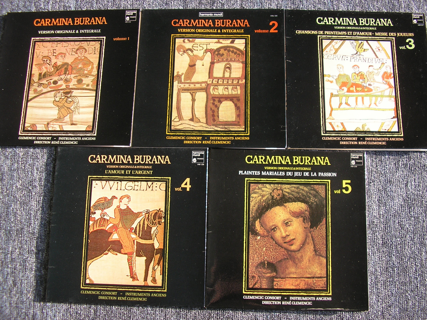 CARMINA BURANA: A COLLECTION OF VOCAL & INSTRUMENTAL PIECES FROM THE 13th CENTURY MANUSCRIPT           CLEMENCIC CONSORT      HM 335 - 339