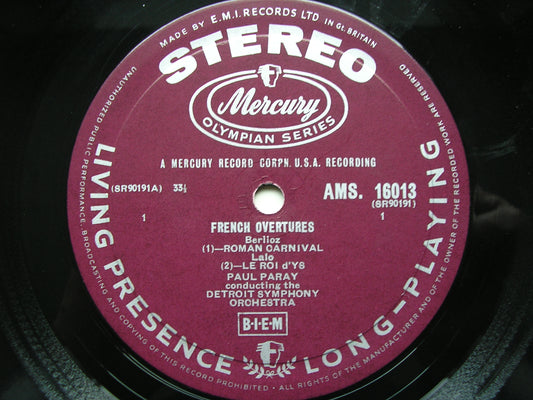 OUVERTURES FRANCAISES: LALO / BIZET / BERLIOZ PARAY / DETROIT SYMPHONY AMS 16013