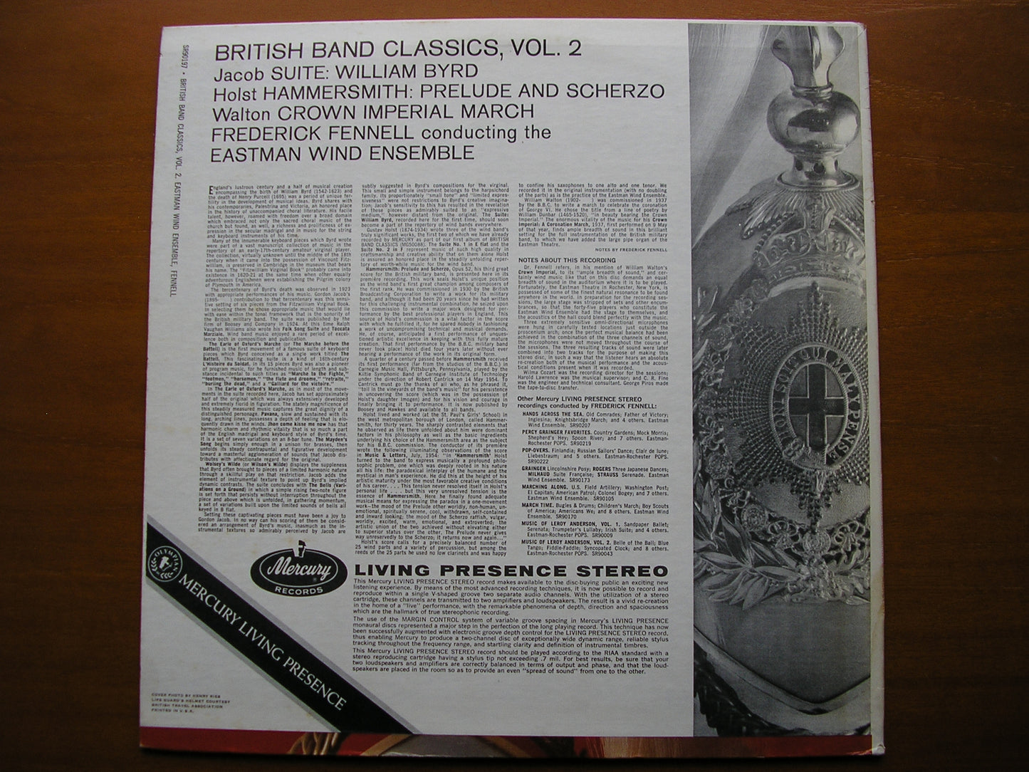 BRITISH BAND CLASSICS Volume 2 JACOB / HOLST / WALTON FENNELL / EASTMAN WIND ENSEMBLE SR90197