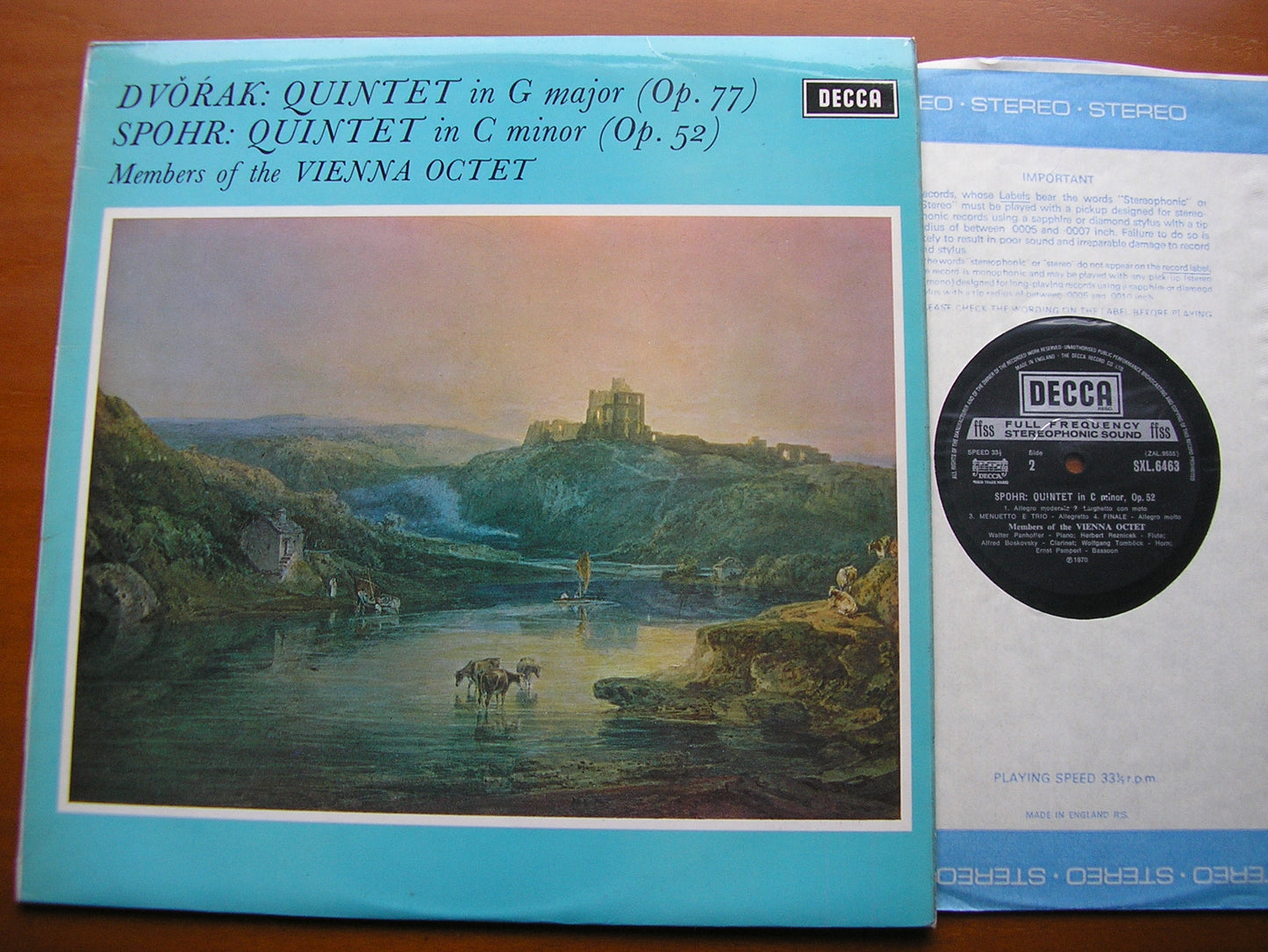 DVORAK: QUINTET in G / SPOHR: QUINTET in C    MEMBERS OF THE VIENNA OCTET     SXL 6463