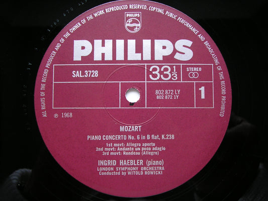 MOZART: PIANO CONCERTOS Nos. 6 & 9 HAEBLER / LONDON SYMPHONY / ROWICKI SAL 3728