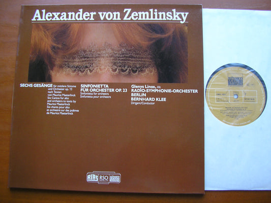 ZEMLINSKY: SIX SONGS / SINFONIETTA      LINOS / BERLIN RADIO ORCHESTRA / KLEE     VMS 1603 F
