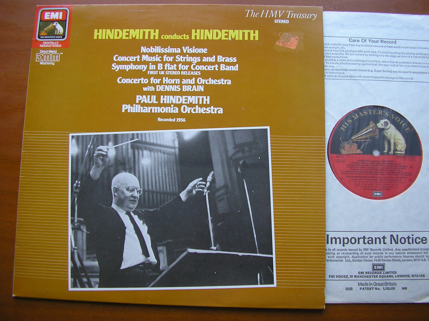 HINDEMITH CONDUCTS HINDEMITH: ORCHESTRAL MUSIC     PHILHARMONIA ORCHESTRA / HINDEMITH     EH 29 1173