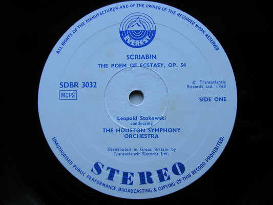 SCRIABIN: THE POEM OF ECSTASY / AMIROV: AZERBAIJAN MUGAM     STOKOWSKI / HOUSTON SYMPHONY    SDBR 3032