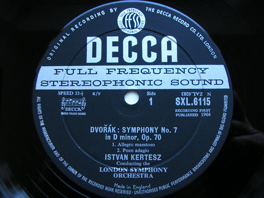 SXL 6115 DVORAK: SYMPHONY No. 7 KERTESZ / LONDON SYMPHONY ED1