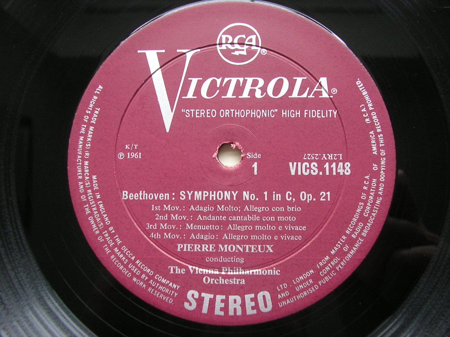 BEETHOVEN: SYMPHONIES Nos. 1 & 8     MONTEUX / VIENNA PHILHARMONIC   VICS 1148