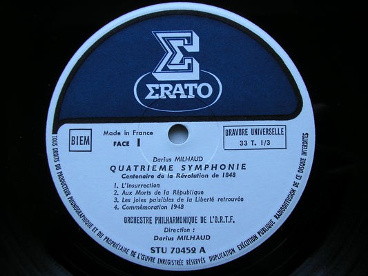 MILHAUD: SYMPHONIES Nos. 4 & 8     FRENCH RADIO ORCHESTRA / MILHAUD      STU 70452