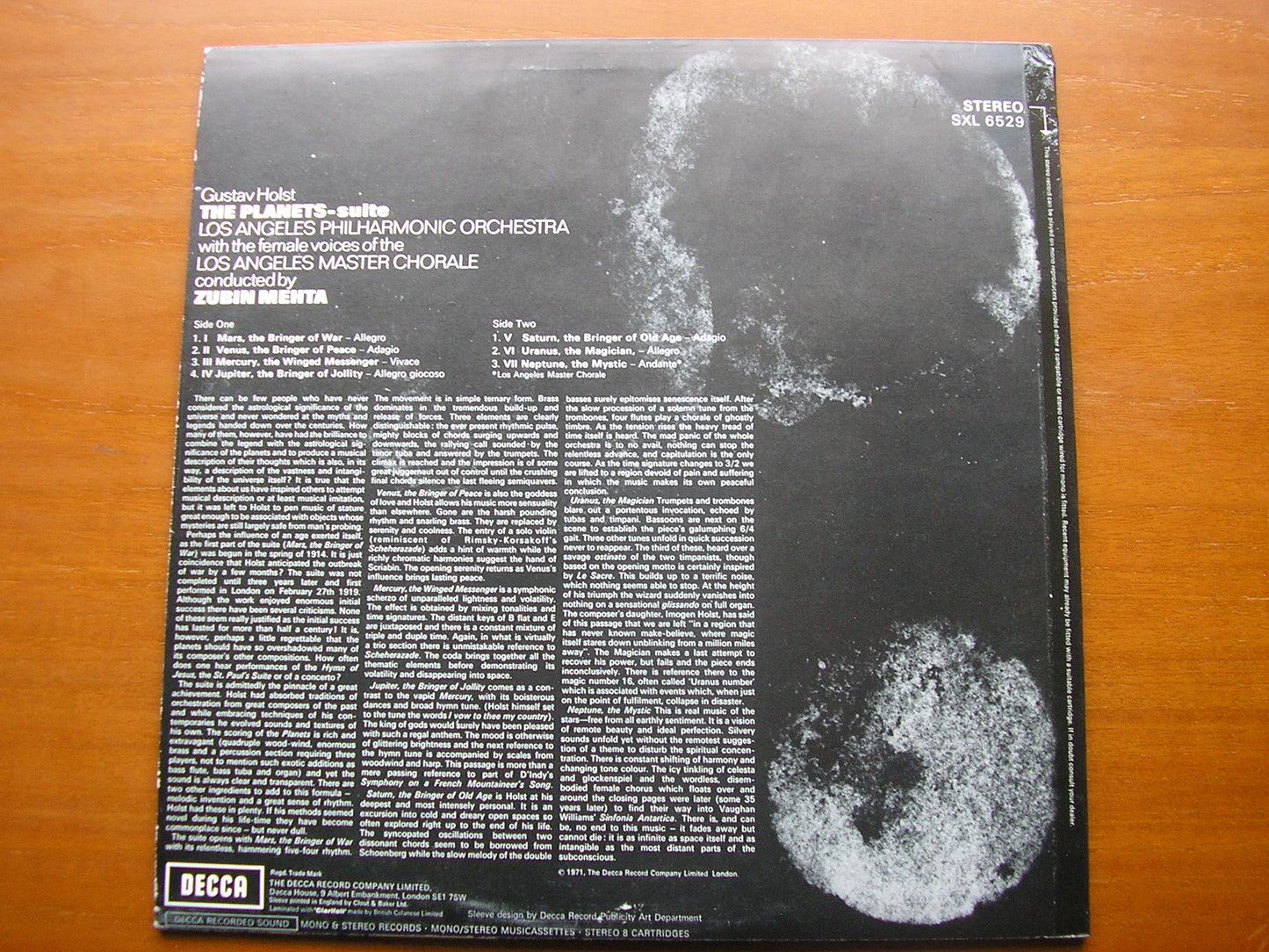 HOLST: THE PLANETS MEHTA / LOS ANGELES PHILHARMONIC ORCHESTRA   SXL 6529