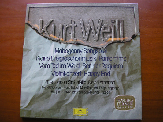 WEILL: VIOLIN CONCERTO / VOCAL & ORCHESTRAL WORKS    ATHERTON / THE LONDO SINFONIETTA    4LP      2740 153