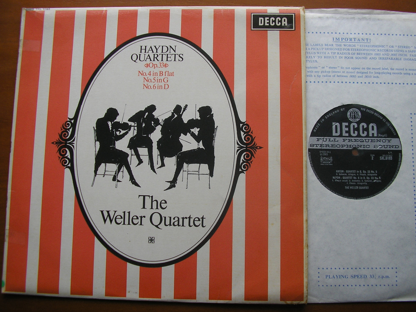 HAYDN: STRING QUARTETS Nos. 4 / 5 / 6 Op.33      THE WELLER QUARTET SXL 6183