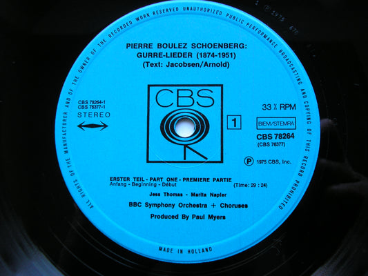 SCHOENBERG: GURRELIEDER      SOLOISTS / BBC SYMPHONY / BOULEZ    2LP      78264