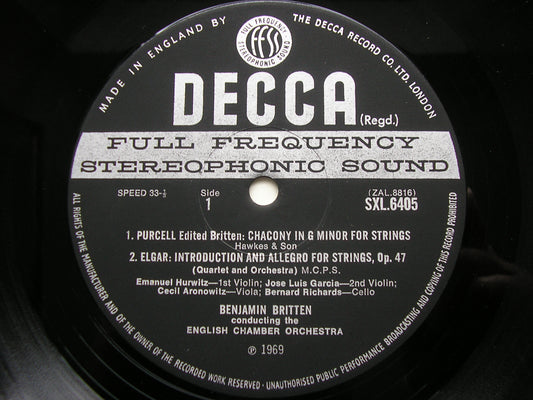 BRITTEN CONDUCTS ENGLISH MUSIC FOR STRINGS     ENGLISH CHAMBER ORCHESTRA / BRITTEN   SXL 6405