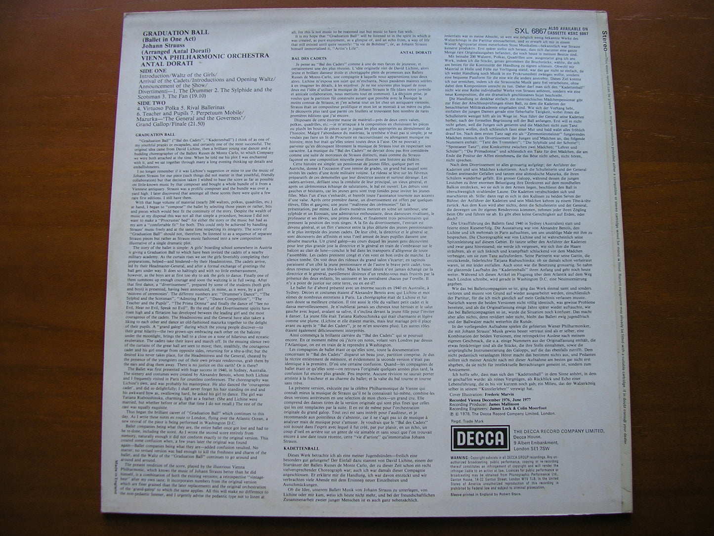 STRAUSS - DORATI: GRADUATION BALL      ANTAL DORATI / VIENNA PHILHARMONIC     SXL 6867