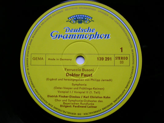 BUSONI: DOKTOR FAUST FISCHER-DIESKAU / COCHRAN / HILLEBRECHT / DE RIDDER / BAVARIAN RADIO 3LP 2709 032
