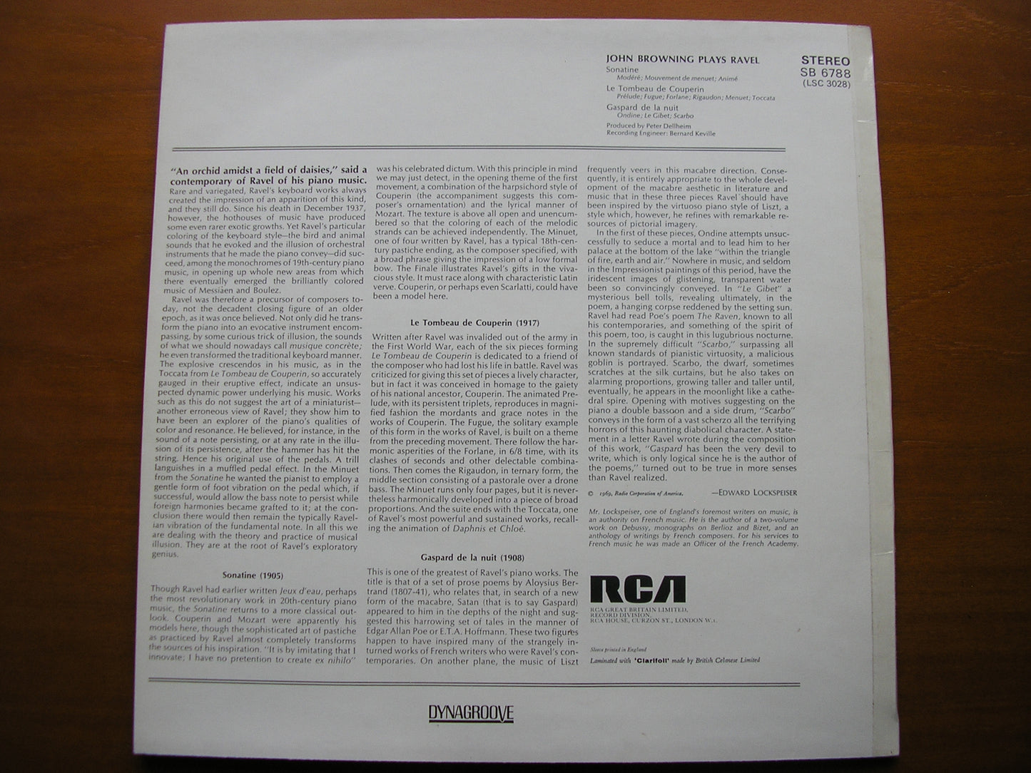 RAVEL: PIANO WORKS JOHN BROWNING SB 6788