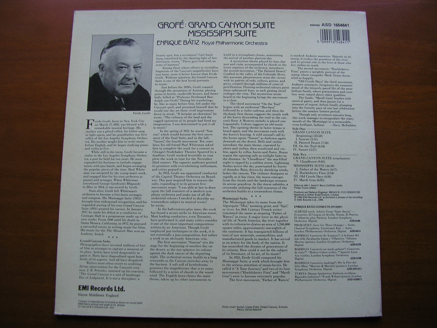GROFE: GRAND CANYON SUITE / MISSISSIPPI SUITE       BATIZ / ROYAL PHILHARMONIC    ASD 1654841