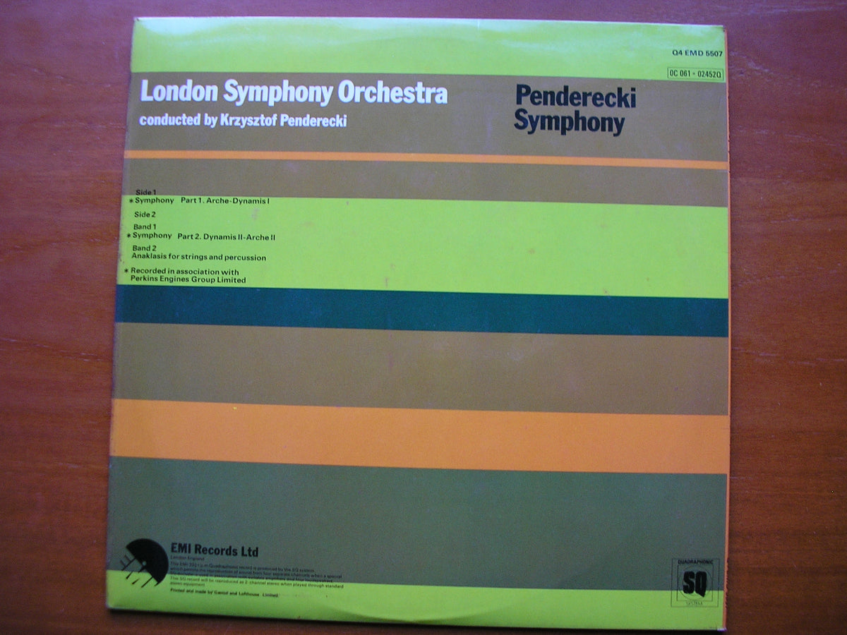 PENDERECKI: SYMPHONY LONDON SYMPHONY ORCHESTRA / KRZYSZTOF PENDERECKI Q4 EMD 5507