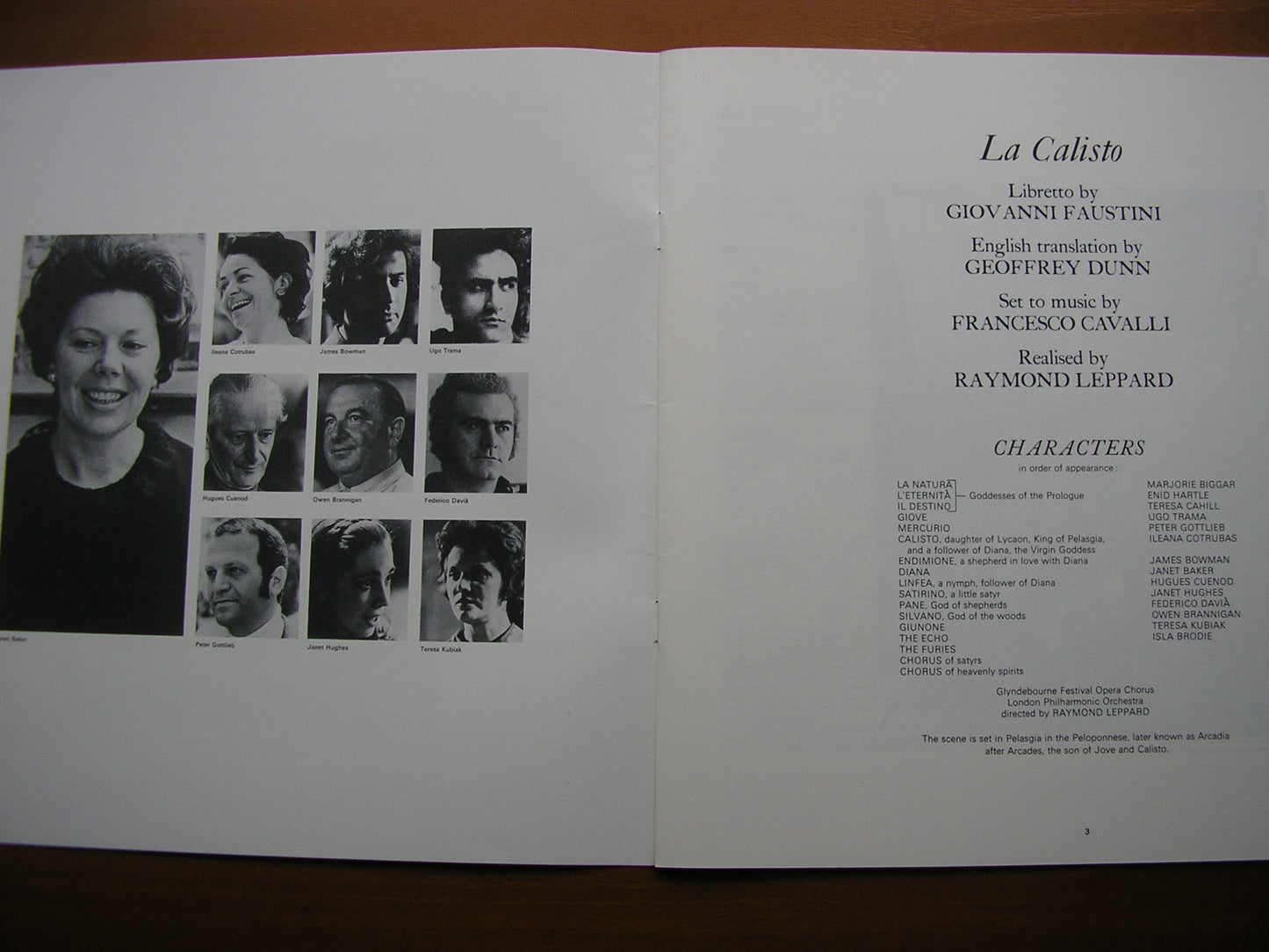 CAVALLI: LA CALISTO BAKER / CUENOD / COTRUBAS / BRANNIGAN / BOWMAN / LONDON PHILHARMONIC / LEPPARD ZNF 11-12