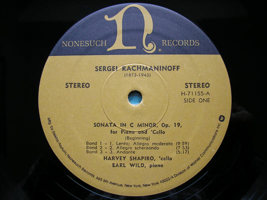 RACHMANINOV: CELLO SONATA / KODALY: CELLO SONATA SHAPIRO / WILD H-71155