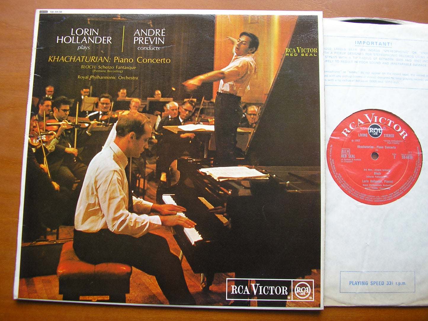 KHACHATURIAN: PIANO CONCERTO / BLOCH: SCHERZO FANTASQUE     HOLLANDER / ROYAL PHILHARMONIC / PREVIN       SB 6638