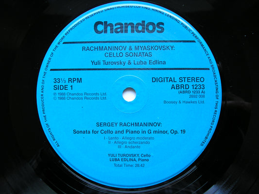 RACHMANINOV: CELLO SONATA / MYASKOVSKY: CELLO SONATA No. 2 TUROVSKY / EDLINA ABRD 1233