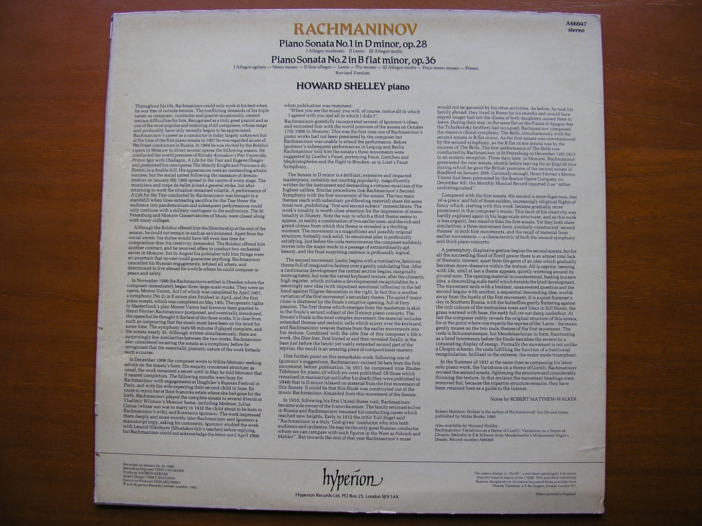 RACHMANINOV: THE TWO PIANO SONATAS HOWARD SHELLEY A66047