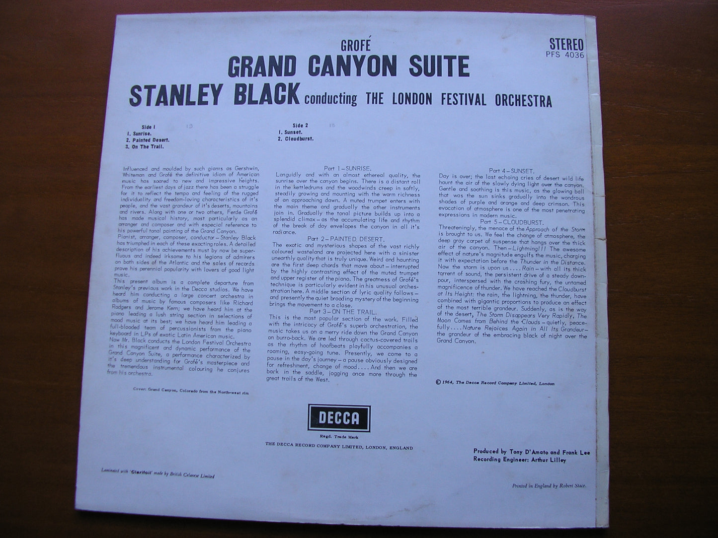GROFE: GRAND CANYON SUITE       BLACK / LONDON FESTIVAL ORCHESTRA     PFS 4036