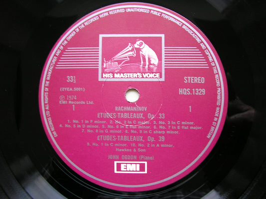 RACHMANINOV: ETUDES TABLEAUX Op. 33 & Op. 39 JOHN OGDON HQS 1329