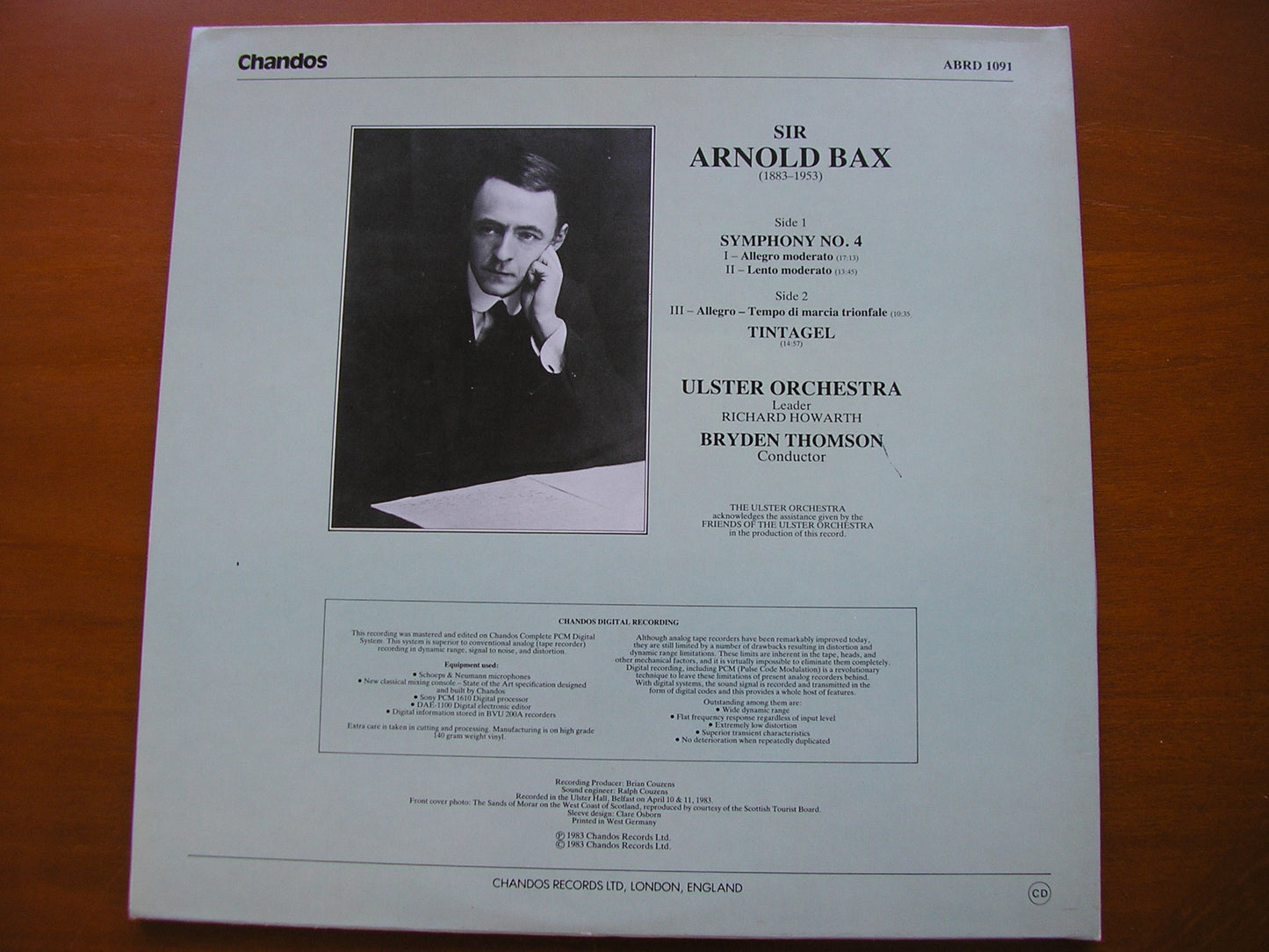 BAX: SYMPHONY No. 4 / TINTAGEL THOMSON / ULSTER ORCHESTRA ABRD 1091