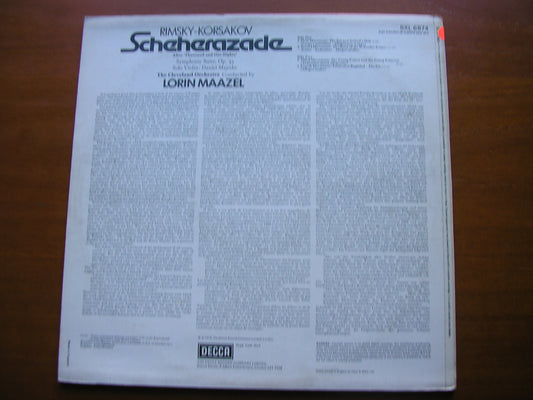 RIMSKY-KORSAKOV: SCHEHERAZADE   MAAZEL / CLEVELAND ORCHESTRA    TEST PRESSING   SXL 6874
