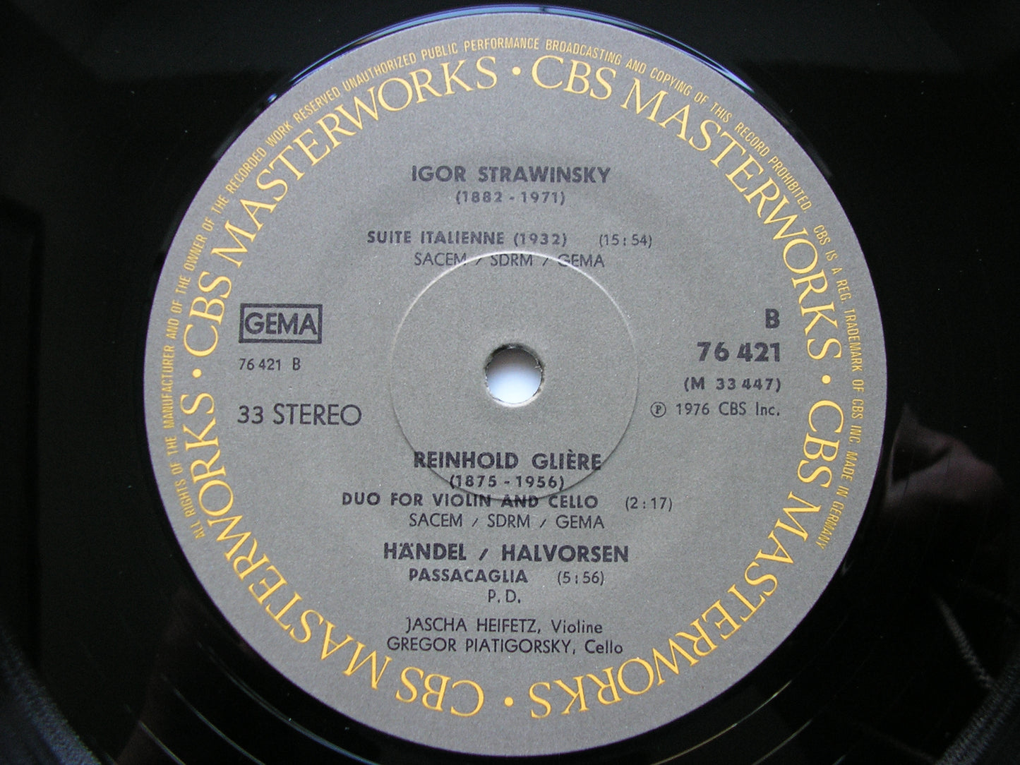 DVORAK: PIANO TRIO Op. 65 / STRAVINSKY / GLIERE / HANDEL HEIFETZ / PIATIGORSKY / PENNARIO 76421