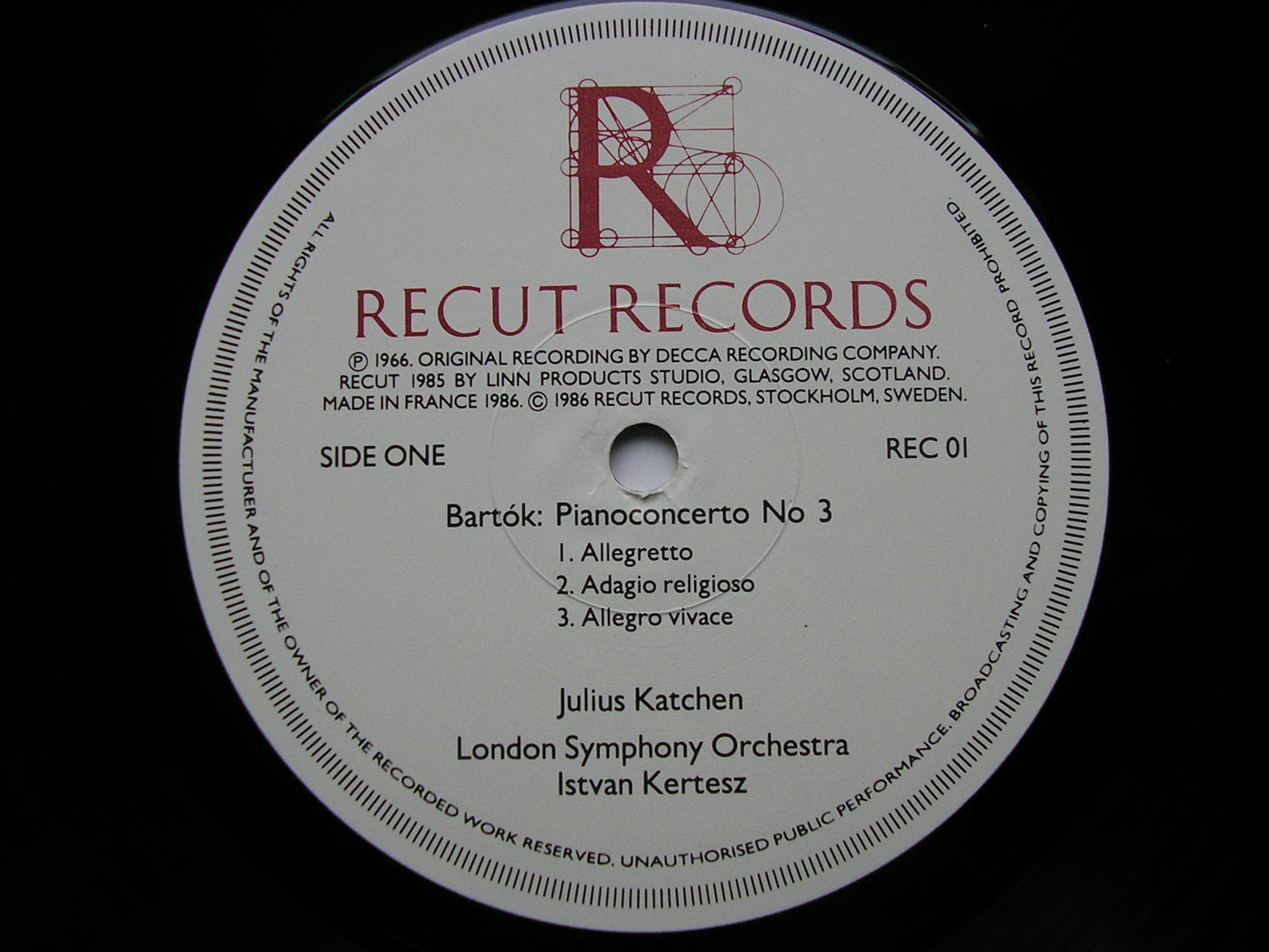 BARTOK: PIANO CONCERTO No. 3 / RAVEL: PIANO CONCERTO in G KATCHEN / LONDON SYMPHONY / KERTESZ REC 01