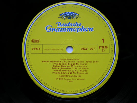 RACHMANINOV: CORELLI VARIATIONS / PRELUDES LAZAR BERMAN 2531 276