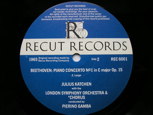 BEETHOVEN : PIANO CONCERTO No. 1 / CHORAL FANTASIA    KATCHEN / LONDON SYMPHONY / GAMBA      REC 6001