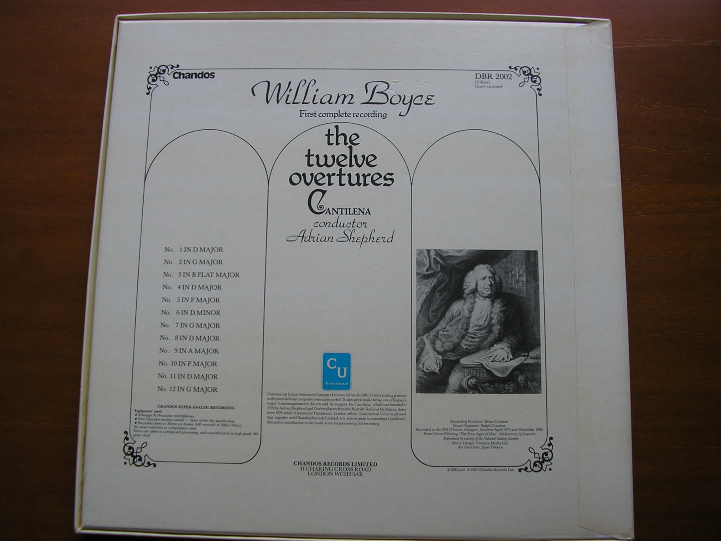 BOYCE: 12 SYMPHONIES     CANTILENA / ADRIAN SHEPHERD    DBR 2002