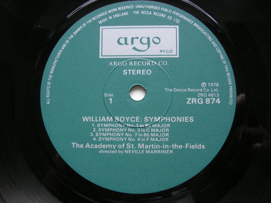 BOYCE: SYMPHONIES Nos. 1 - 8     MARRINER / ACADEMY OF ST MARTIN IN THE FIELDS    ZRG 874