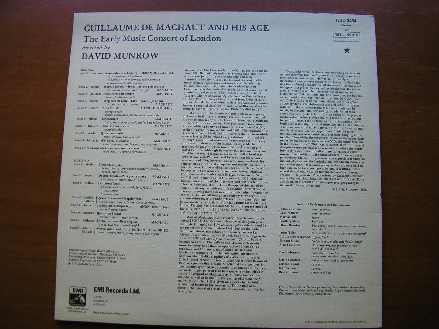 GUILLAUME DE MACHAUT AND HIS AGE        THE EARLY MUSIC CONSORT OF LONDON / MUNROW      ASD 3454