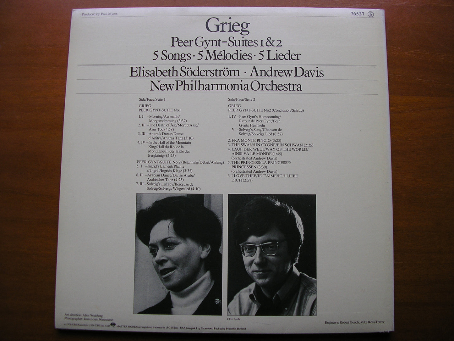 GRIEG: PEER GYNT Suites Nos. 1 & 2 / FIVE SONGS     SODERSTROM / NEW PHILHARMONIA / DAVIS     76527
