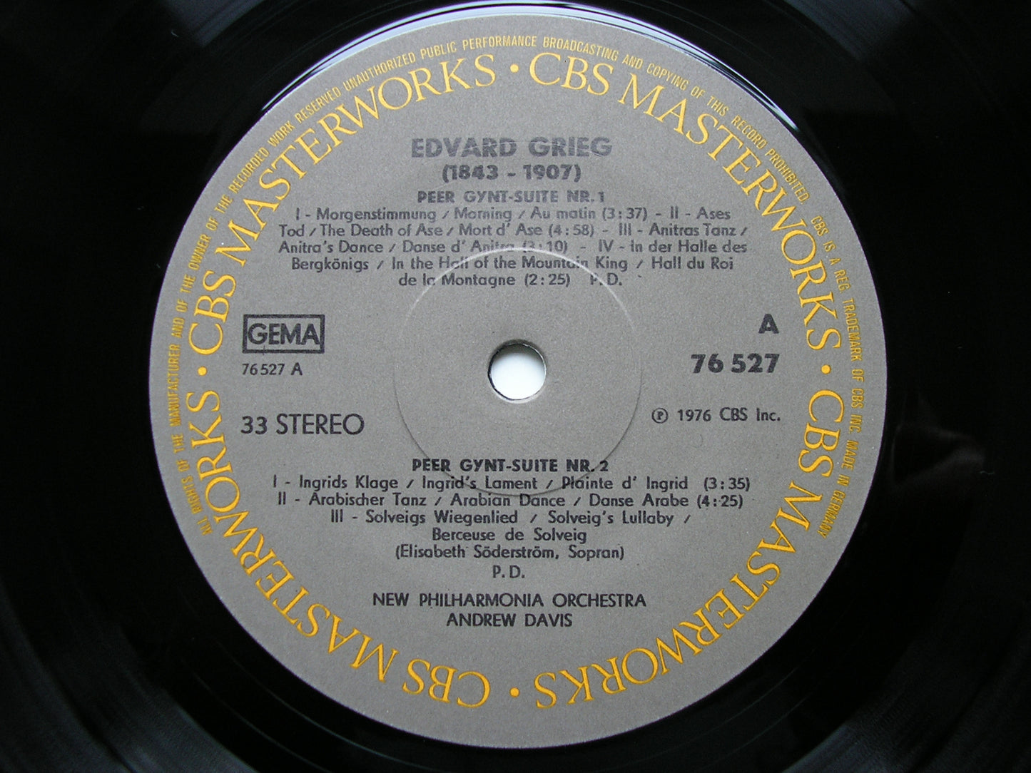 GRIEG: PEER GYNT Suites Nos. 1 & 2 / FIVE SONGS     SODERSTROM / NEW PHILHARMONIA / DAVIS     76527