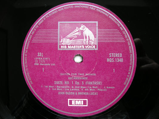 RACHMANINOV: SUITES Nos. 1 & 2 FOR TWO PIANOS JOHN OGDON / BRENDA LUCAS HQS 1340