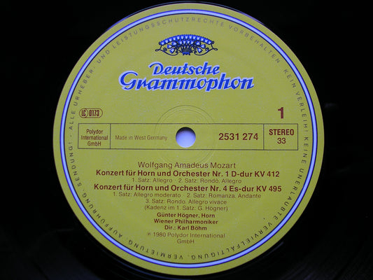 MOZART: HORN CONCERTOS Nos. 1 - 4 HOGNER / VIENNA PHILHARMONIC / BOHM 2531 274