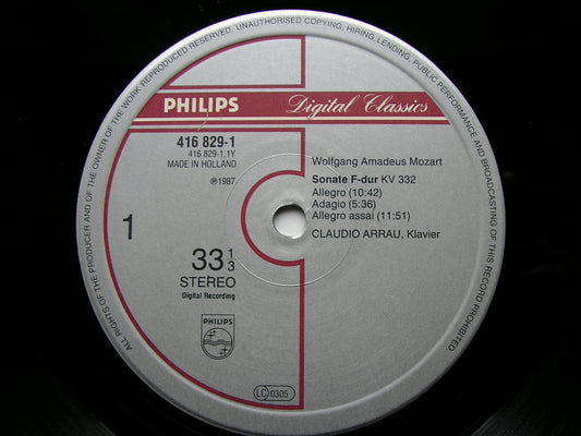 MOZART: PIANO SONATAS K332 in F / K333 in B CLAUDIO ARRAU 416 829
