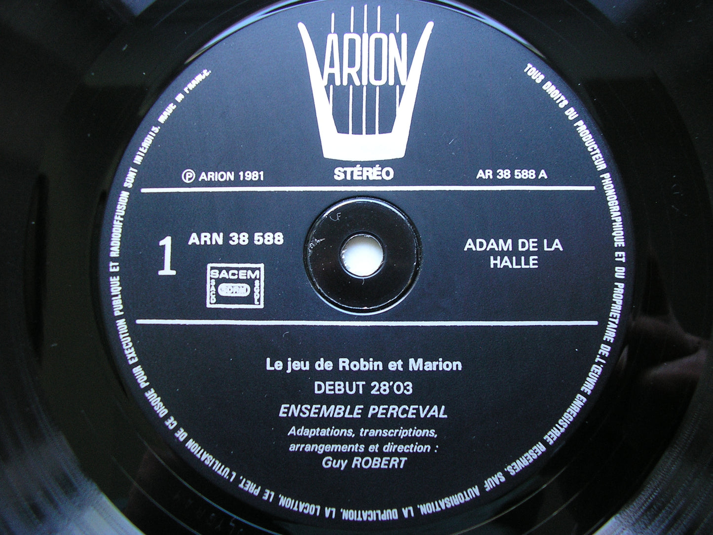 ADAM DE LA HALLE: LE JEU DE ROBIN ET MARION (1269)      ENSEMBLE PERCIVAL / ROBERT     ARN 38 588