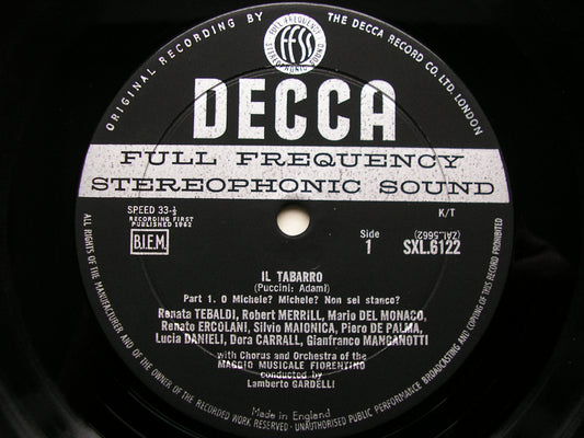 SXL 6122 PUCCINI: IL TABARRO TEBALDI / DEL MONACO / MERRILL / MMF / GARDELLI ED1