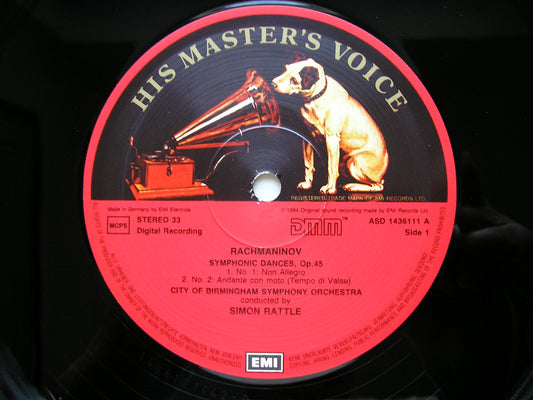 RACHMANINOV: SYMPHONIC DANCES / VOCALISE RATTLE / CITY OF BIRMINGHAM SYMPHONY ASD 1436111