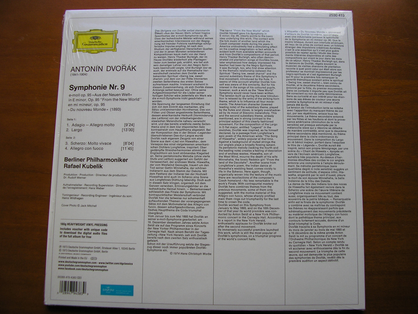 DVORAK: SYMPHONY No. 9 'From the New World' KUBELIK / BERLIN PHILHARMONIC 2530 415