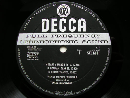 SXL 6131 MOZART: COMPLETE DANCES & MARCHES Volume 1 BOSKOVSKY / VIENNA MOZART ENSEMBLE ED1